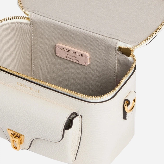 Сумка крос-боді через плече жіноча з натуральної шкіри маленька Coccinelle E5TFK550101-N17 Біла (800070354237) - зображення 3