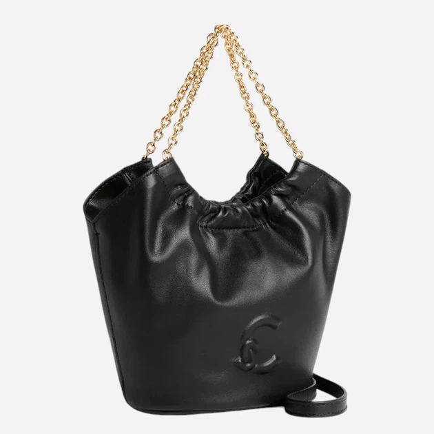 Сумка крос-боді через плече жіноча з натуральної шкіри маленька Coccinelle E5U5F580101-001 Чорна (800070354152) - зображення 3