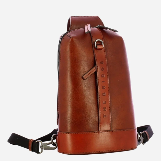 Plecak na jedno ramię męski skórzany The Bridge 052835EX-1A Brązowy - obraz 3