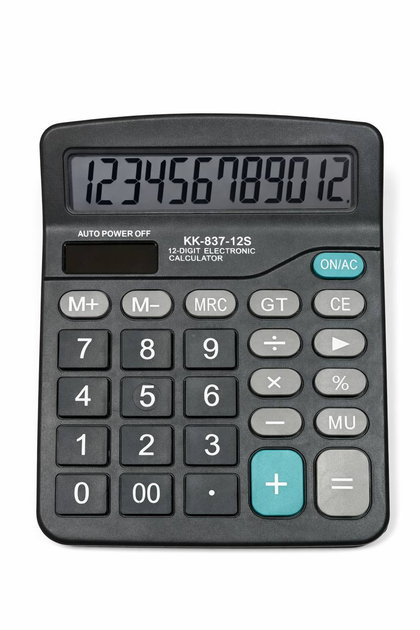 Калькулятор KK-837-12S с большим дисплеем и солнечной батареей - изображение 2