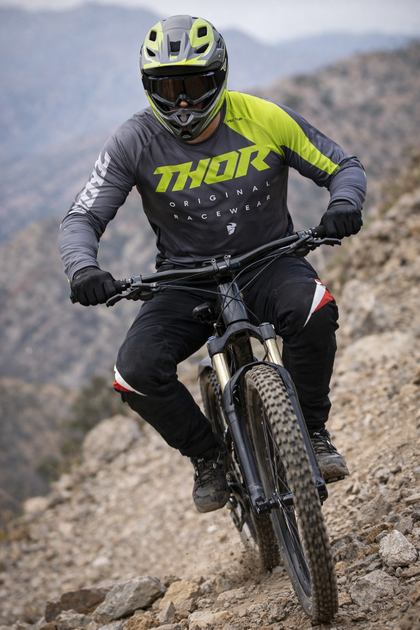 Мужской рашгард THOR Downhill ♦ MTB ♦ Велоспорт ♦ Летний дышащий рашгард с длинным рукавом ♦ Быстросохнущий ♦ металлик 2XL - изображение 6