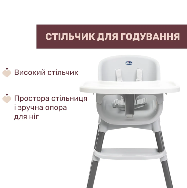Стульчик для кормления 3 в 1 Chicco Polly Zest, белый - изображение 6