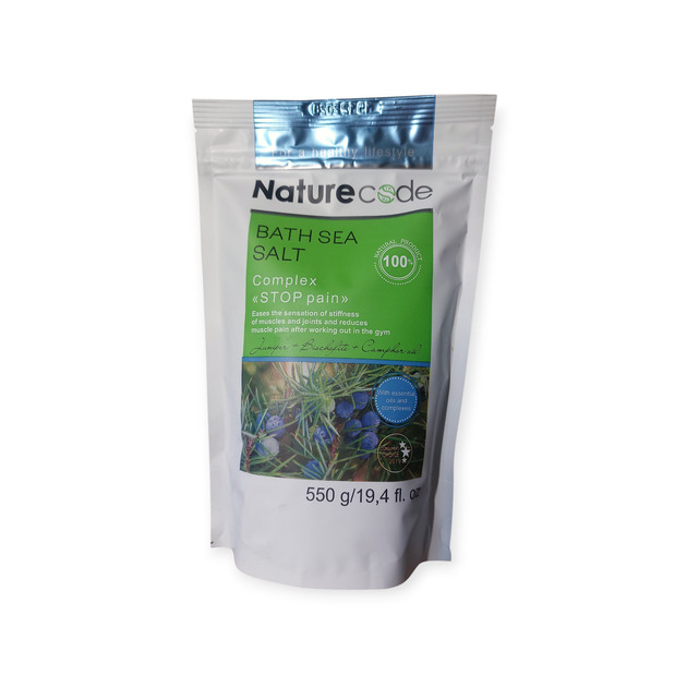 Морская соль для ванн Nature Code STOP Pain, 550 г - Фото 1 Морская соль для ванн Nature Code STOP Pain, 550 г - изображение 1