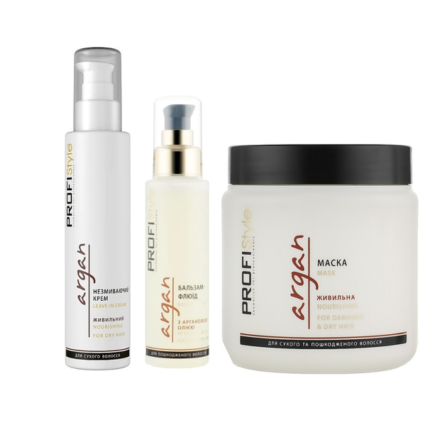 Набор для волос ProfiStyle Argan: маска 500 мл крем 150 мл и бальзам-флюид 100 мл - Фото 1 Набор для волос ProfiStyle Argan: маска 500 мл крем 150 мл и бальзам-флюид 100 мл - изображение 1