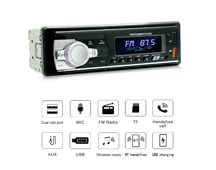 Автомобільна магнітола JSD-521 з Bluetooth та двома USB-портами для відтворення музики Чорна - Фото 5 Автомобільна магнітола JSD-521 з Bluetooth та двома USB-портами для відтворення музики Чорна - зображення 5