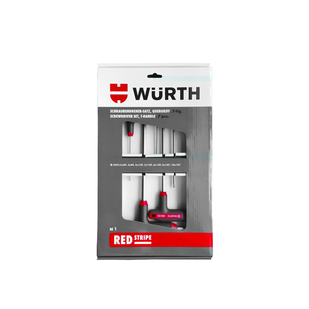 Набір викруток WURTH RED STRIPE з Т-подібною рукояткою 7 шт. (5751914062) - изображение 2