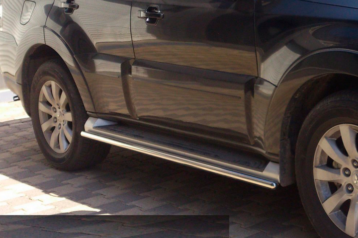 Боковые трубы (2 шт., нержавейка) для Mitsubishi Pajero Wagon IV 2006-2021 гг - Фото 2 Боковые трубы (2 шт., нержавейка) для Mitsubishi Pajero Wagon IV 2006-2021 гг - изображение 2