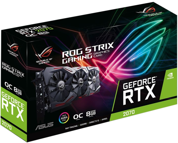 Видеокарта Asus PCI-Ex GeForce RTX 2070 ROG Strix OC 8GB
