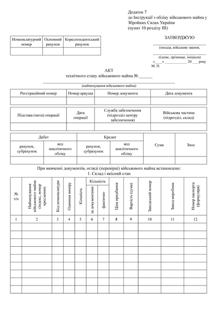 Акт технічного стану військового майна, два аркуші, A4, портретна орієнтація - Фото 2 Акт технічного стану військового майна, два аркуші, A4, портретна орієнтація - изображение 2