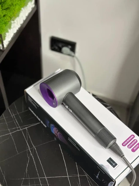Фен для волосся Leafless Hair Dryer професійний потужний фен 1 насадка 1600 Вт Purple - изображение 4