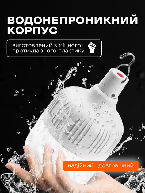 LED Лампа туристична кемпінгова cвітильник акумуляторний ліхтар нічник з підвісом 16х9.4х9.4 см (CATA-CT-4279) - Фото 3 LED Лампа туристична кемпінгова cвітильник акумуляторний ліхтар нічник з підвісом 16х9.4х9.4 см (CATA-CT-4279) - зображення 3