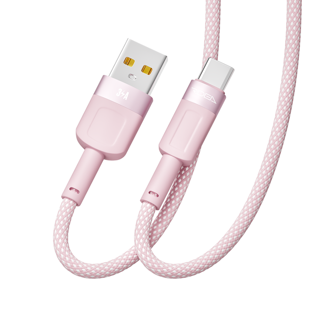 Кабель для заряджання USB Ridea RC-CP43 ColorPro USB/Type C 60W (20V/3A) 1.2m Рожевий - зображення 5