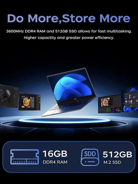 Ноутбук 15.6" AOC TX15 Intel N150 RAM 16GB SSD 512GB Windows 11 Pro Алюминиевый корпус - изображение 6