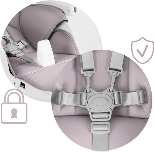 Krzesełko do karmienia Nukido Belo ze stolikiem wrzosowe (5903890611507) - obraz 8