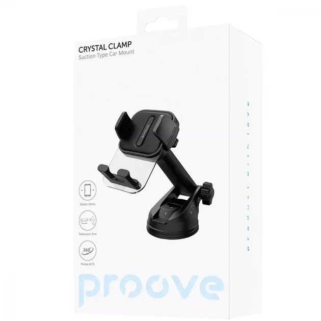 Автомобільний тримач Proove Crystal Clamp Suction Type Car Mount - зображення 2