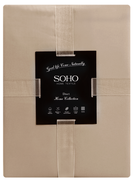 Комплект постільної білизни Євро Duet 200х230 см Mocha/Ivory SOHO (2000003354917) - Фото 4 Комплект постільної білизни Євро Duet 200х230 см Mocha/Ivory SOHO (2000003354917) - зображення 4
