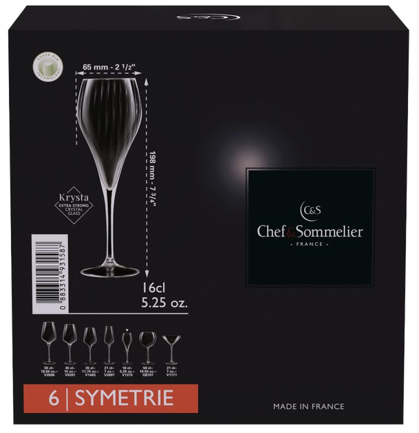 Келих Chef & Sommelier SYMETRIE 160 мл (6 шт) - Фото 5 Келих Chef & Sommelier SYMETRIE 160 мл (6 шт) - зображення 5