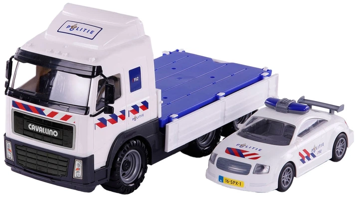 Ciężarówka Cavallino policyjna i samochód policyjny w skali 1:16 (1103NL01) (8719214073800) - obraz 2
