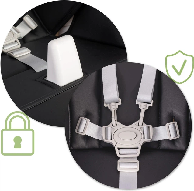 Krzesełko do karmienia Nukido Belo ze stolikiem czarne (5903890611521) - obraz 7