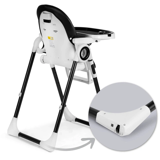 Krzesełko do karmienia ze stolikiem Nukido Belo z pałąkiem i zabawkami czarne (5903890613549) - obraz 5