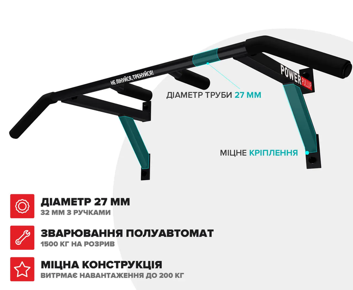 Турник настенный домашний PullUp разборной 3 хвата обычный + широкий + узкий хват черный (P1041) - Фото 3 Турник настенный домашний PullUp разборной 3 хвата обычный + широкий + узкий хват черный (P1041) - изображение 3