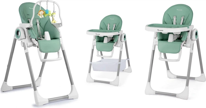 Krzesełko do karmienia Nukido Belo ze stolikiem zielone (5903890613792) - obraz 7