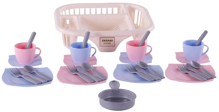 Zestaw do zabawy Cavallino Naczynia z suszarką do naczyń 30 elementów Różowy (8487SF01) (8719214074661) - obraz 2