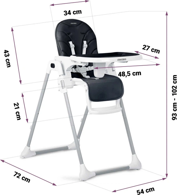 Krzesełko do karmienia Ricokids Tulo czarne (5903890614188) - obraz 9