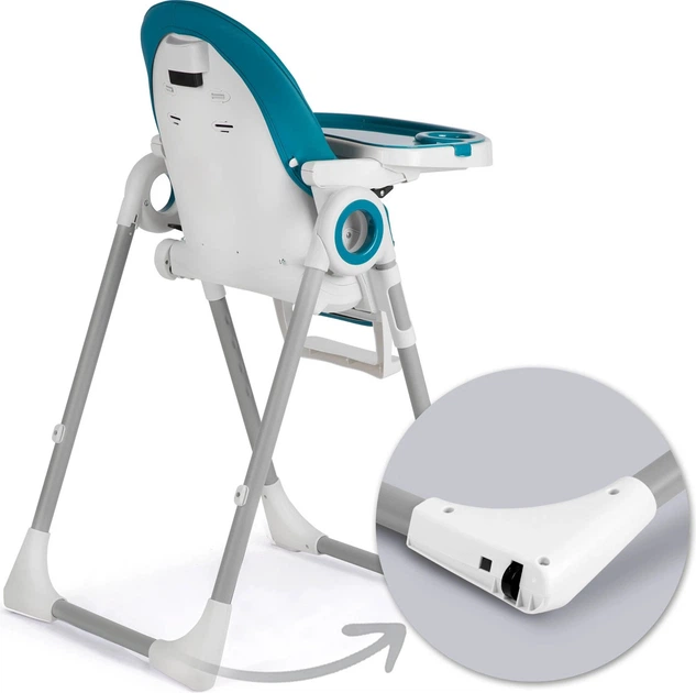 Krzesełko do karmienia ze stolikiem Nukido Belo z pałąkiem i zabawkami ciemno niebieskie (5903890618759) - obraz 6