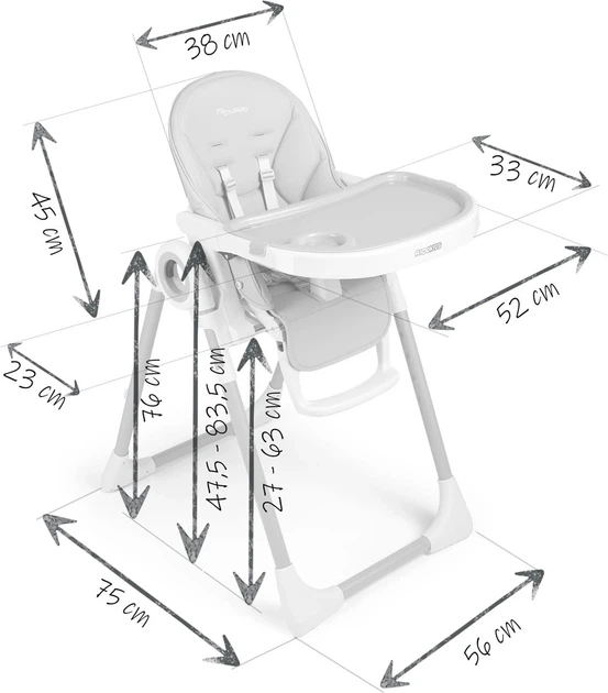 Krzesełko do karmienia ze stolikiem Nukido Belo z pałąkiem i zabawkami ciemno niebieskie (5903890618759) - obraz 10