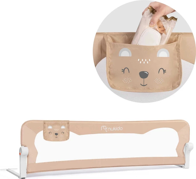 Захисний бар'єр для ліжка Nukido 150 x 42 x 35 см бежевий (5903890609924) - зображення 7