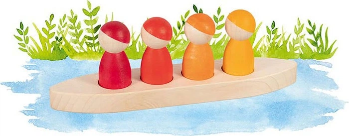 Набір фігурок у човні Goki дерев'яні 5 елементів 5220343 (4013594584692) - зображення 3