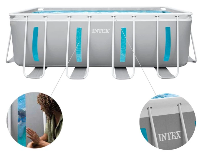 Каркасный бассейн Intex 26770 лестница фильтр-насос Размер 400x200x122 см объем 8418 лит - изображение 5