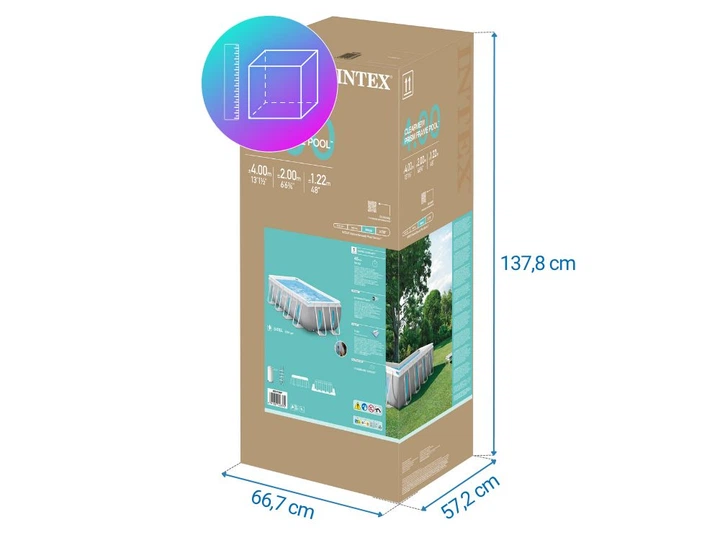 Каркасный бассейн Intex 26770 лестница фильтр-насос Размер 400x200x122 см объем 8418 лит - изображение 6