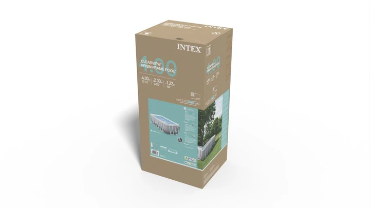 Каркасный бассейн Intex 26770 лестница фильтр-насос Размер 400x200x122 см объем 8418 лит - изображение 14