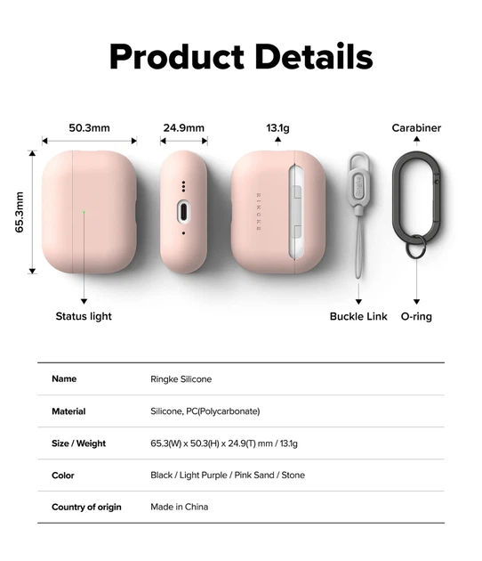 Чехол Ringke Silicone для Apple AirPods Pro 3 Pink Sand (EC119204RS) - Фото 3 Чехол Ringke Silicone для Apple AirPods Pro 3 Pink Sand (EC119204RS) - изображение 3