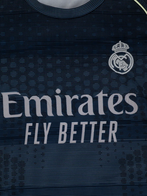 Комплект футбольная форма детская Real Madrid Mbappe (Мбапе) 10 с гетрами (размер 34-38) и щитками размер 28 рост 150-155 см темно-синий - Фото 5 Комплект футбольная форма детская Real Madrid Mbappe (Мбапе) 10 с гетрами (размер 34-38) и щитками размер 28 рост 150-155 см темно-синий - изображение 5