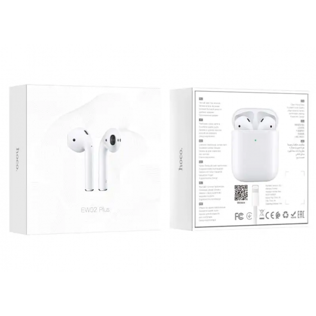 Бездротові сенсорні навушники вкладиші із зарядним кейсом HOCO EW02 Plus Bluetooth v5.1 TWS - Фото 7 Бездротові сенсорні навушники вкладиші із зарядним кейсом HOCO EW02 Plus Bluetooth v5.1 TWS - зображення 7
