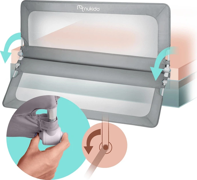 Захисний бортик для ліжка Nukido NK-228 сірий 200 см (5903890631932) - зображення 3