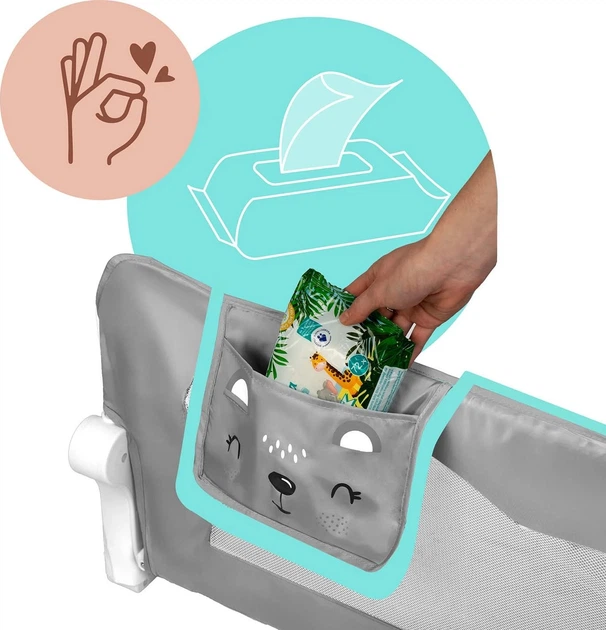 Захисний бар'єр для ліжка Nukido 200 x 42 x 35 см сірий (5903890631987) - зображення 3