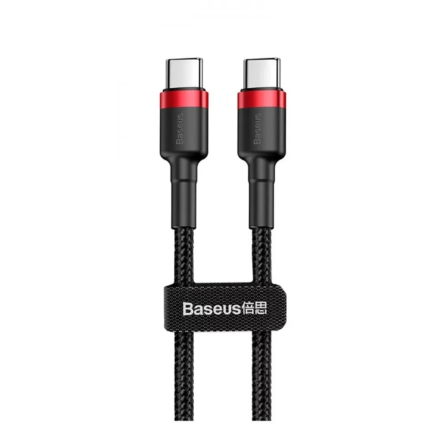 Кабель Baseus Cafule Type-C to Type-C PD2.0 100Вт 5A 20В 2 м Red-Black (CATKLF-AL91) - изображение 6