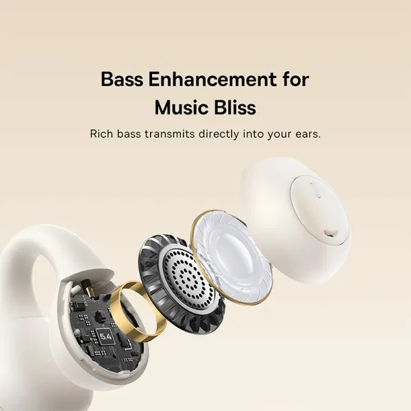 Беспроводные Наушники Baseus Bass 15 Clip Open-Ear TWS white (A00079500223-00) - Фото 11 Беспроводные Наушники Baseus Bass 15 Clip Open-Ear TWS white (A00079500223-00) - изображение 11
