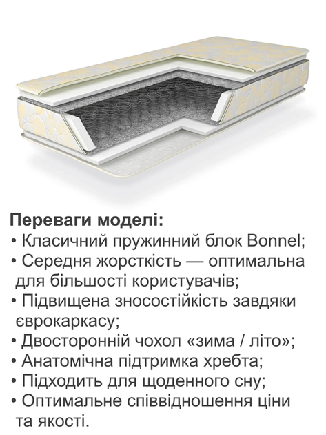 Матрац ортопедичний Еней 1600*2000 на залежних пружинах - Фото 3 Матрац ортопедичний Еней 1600*2000 на залежних пружинах - зображення 3
