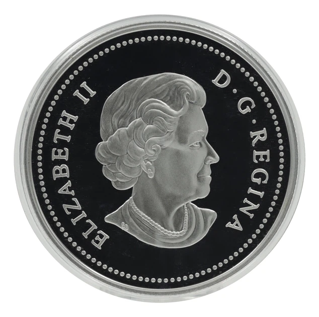 Монета Канада 1 доллар 2005 Серебро Proof 40 лет флагу Канады (Ag 925, 25,17 грамм) - изображение 2