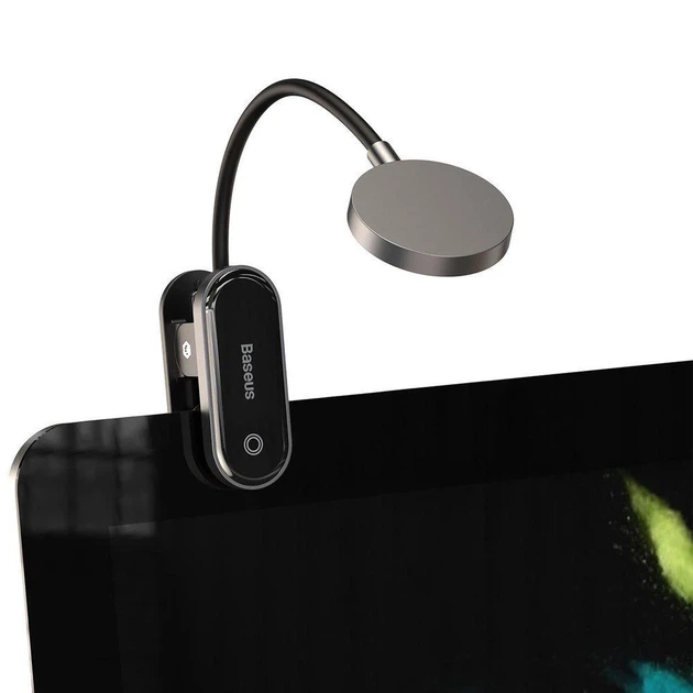 Портативна LED лампа на прищіпці Baseus Comfort Reading Mini Clip Lamp DGRAD-0G з вбудованим акумулятором 350 mAh для читання, роботи та ноутбука Deep space grey (6953156223523) - зображення 8