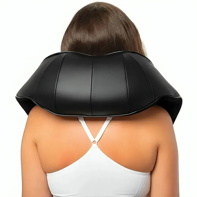 Массажер Роликовый Massager Of Neck Kneading Shiatsu Для Шеи, Спины И Всего Тела С Подогревом Чёрный - изображение 2