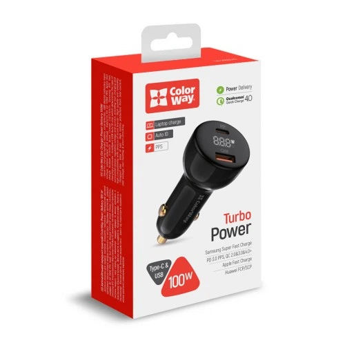 Зарядний пристрій ColorWay Power Delivery PPS USB (USB-A + USB-C) (100W) Black (CW-CHA044PD-BK) ColorWay CW-CHA044PD-BK 925416 - зображення 9