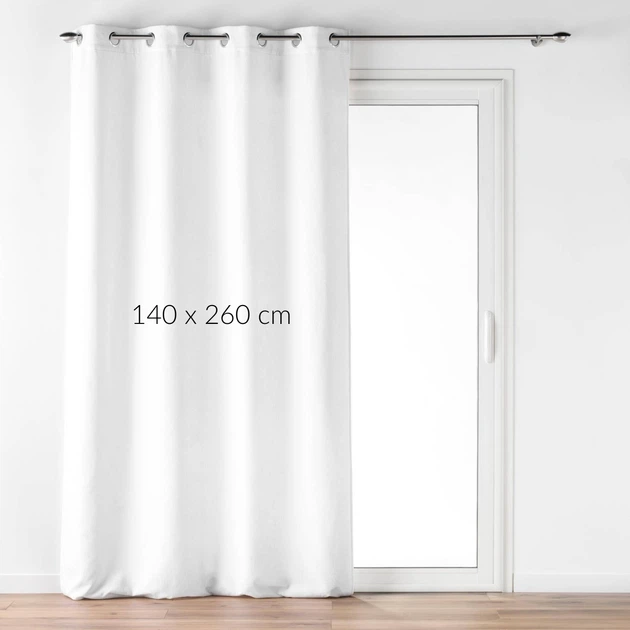 Штора на люверсах Douceur d'intérieur Verra оксамитова біла 140 x 260 см (3574386124171) - зображення 2