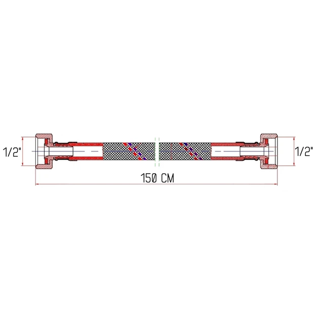 Гнучка підводка для води Thermo Alliance Forte ВВ 150 см SF381W150 - зображення 2