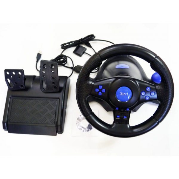 Игровой руль для ПК Usams Vibration Steering wheel руль с педалями и коробкой передач для компьютера PC/PS3/PS2 - изображение 9